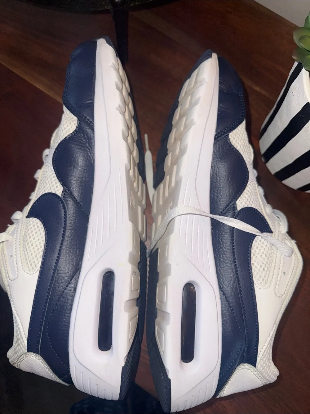 Nike Men’s White and Navy Low-Top Sneakers